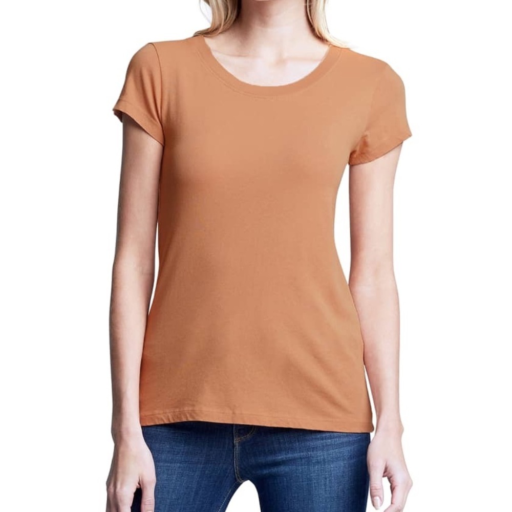 L'Agence Cory Scoop Neck Tee Dark Camel women size small short sleeve shirt